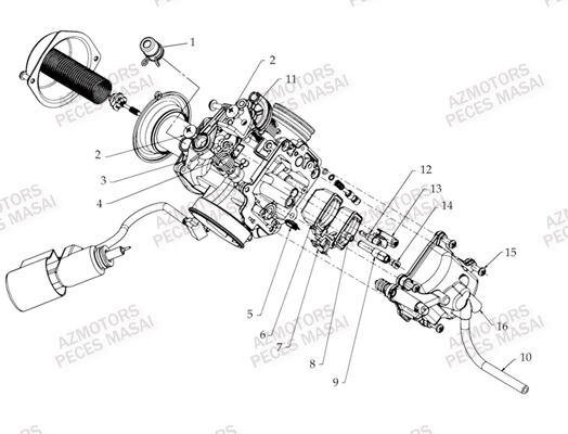 Carburateur (vue De Dessous) AZMOTORS Pièces Quad A330 - A330 ULTIMATE
