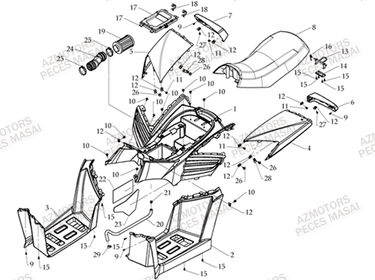 Carrosserie Arriere MASAI Pièces Quad A330 - A330 ULTIMATE