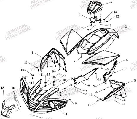 Carrosserie Avant MASAI Pièces Quad A330 - A330 ULTIMATE