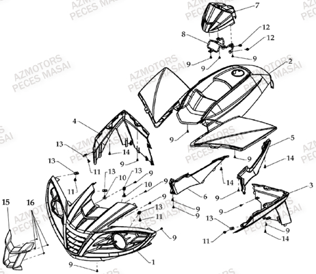 Carrosserie Avant AZMOTORS Pièces Quad A330