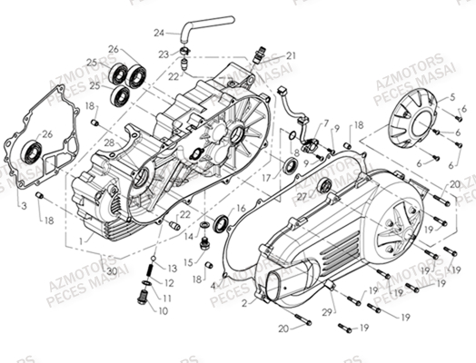 Carter Bas Moteur Gauche MASAI Pièces Quad A330 - A330 ULTIMATE