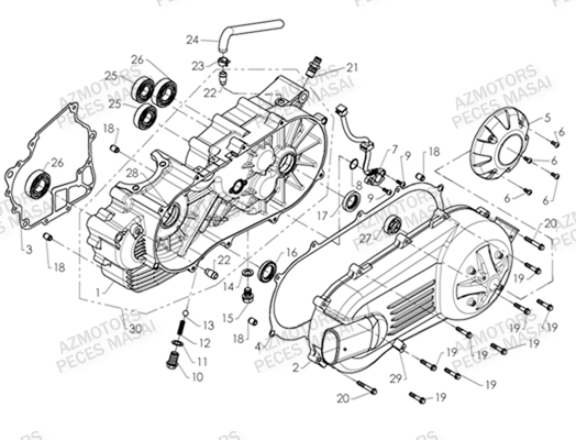 Carter Bas Moteur Gauche AZMOTORS Pièces Quad A330