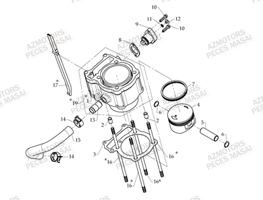 Cylindre AZMOTORS Pièces Quad A330