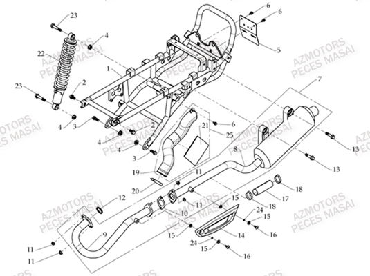 Echappement AZMOTORS Pièces Quad A330