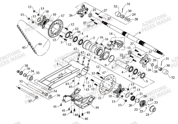 Train Arriere AZMOTORS Pièces Quad A330