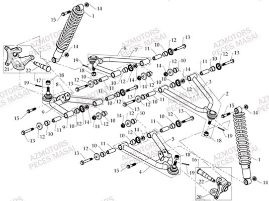 Triangles De Direction AZMOTORS Pièces Quad A330