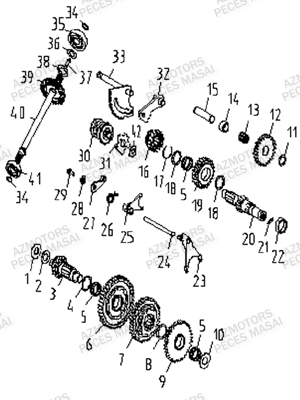 Boite De Vitesses AZMOTORS Pièces Quad A433 4x4