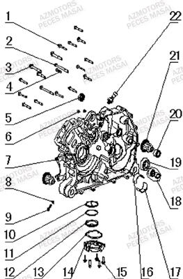 Carter Bas Moteur Droit MASAI Pièces Quad A433 4x4