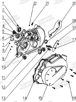 Carter Bas Moteur Gauche MASAI Pièces Quad A433 4x4