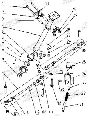 Colonne De Direction AZMOTORS Pièces Quad A433 4x4