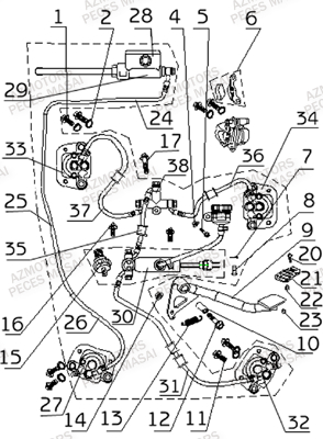 Frein AZMOTORS Pièces Quad A433 4x4