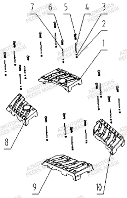Porte Bagages AZMOTORS Pièces Quad A433 4x4