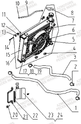 Refroidissement MASAI Pièces Quad A433 4x4