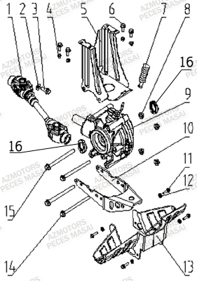 TRANSMISSION ARRIERE AZMOTORS MASAI A433 4X4