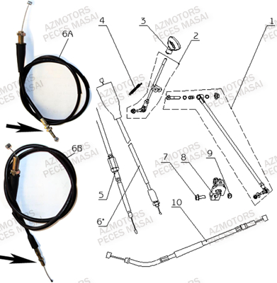 Tringlerie AZMOTORS Pièces Quad A433 4x4