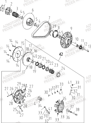 Variateur AZMOTORS Pièces Quad A433 4x4