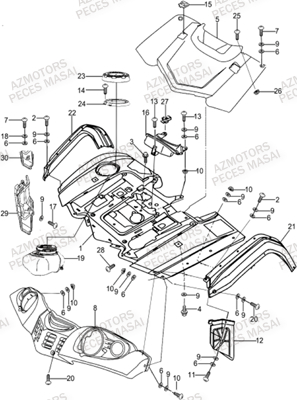 Carrosserie Avant MASAI Pièces Quad A500IX