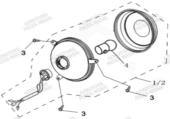 Clignotants Arriere MASAI Pièces Quad A500IX