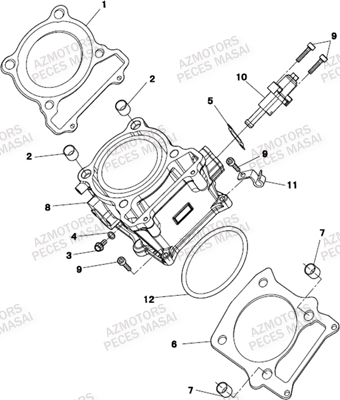 CYLINDRE MASAI Pièces Quad A500IX