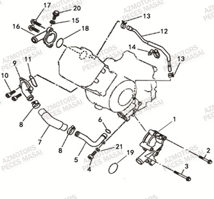 Pompe A Eau MASAI Pièces Quad A500IX