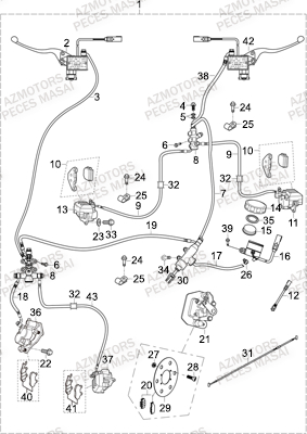 Systeme De Frein MASAI Pièces Quad A500IX