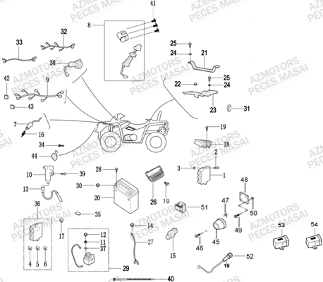 Systeme Electrique MASAI Pièces Quad A500IX