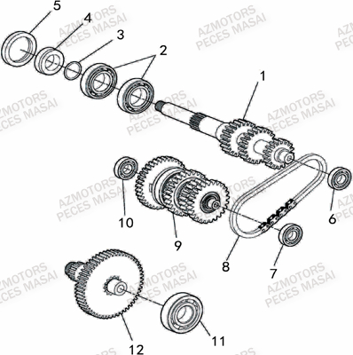 Transmission MASAI Pièces Quad A500IX