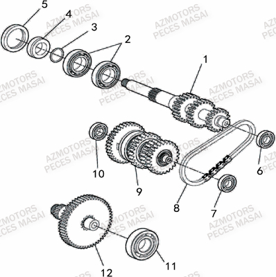 TRANSMISSION MASAI Pièces Quad A500IX