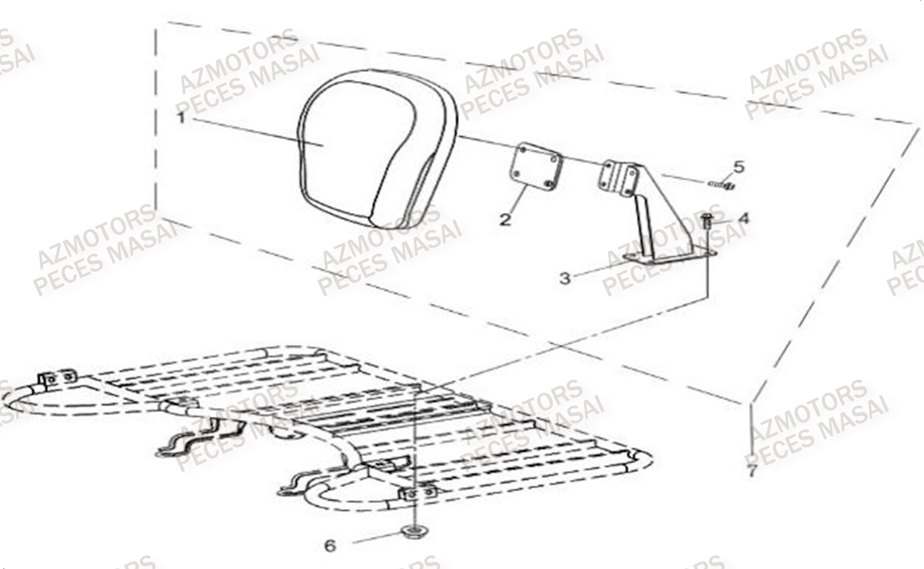Dosseret (option) AZMOTORS Pièces Quad A500IX EPS