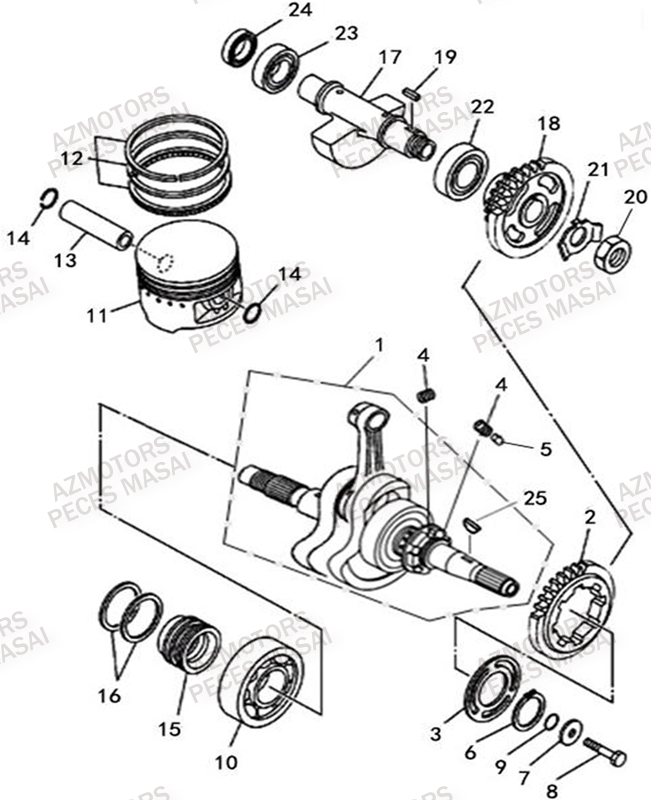Embiellage MASAI Pièces Quad A500IX EPS