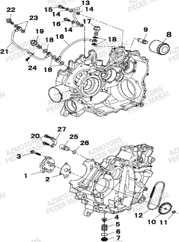 POMPE_A_HUILE MASAI Pièces Quad A500IX EPS