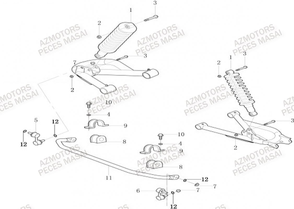 SUSPENSION ARRIERE pour MASAI A500IX EPS