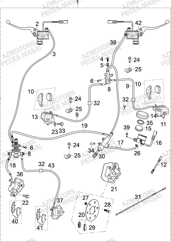Systeme De Frein MASAI Pièces Quad A500IX EPS