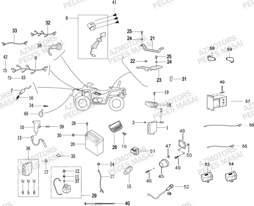 Systeme Electrique MASAI Pièces Quad A500IX EPS