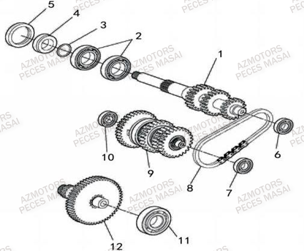 TRANSMISSION MASAI Pièces Quad A500IX EPS