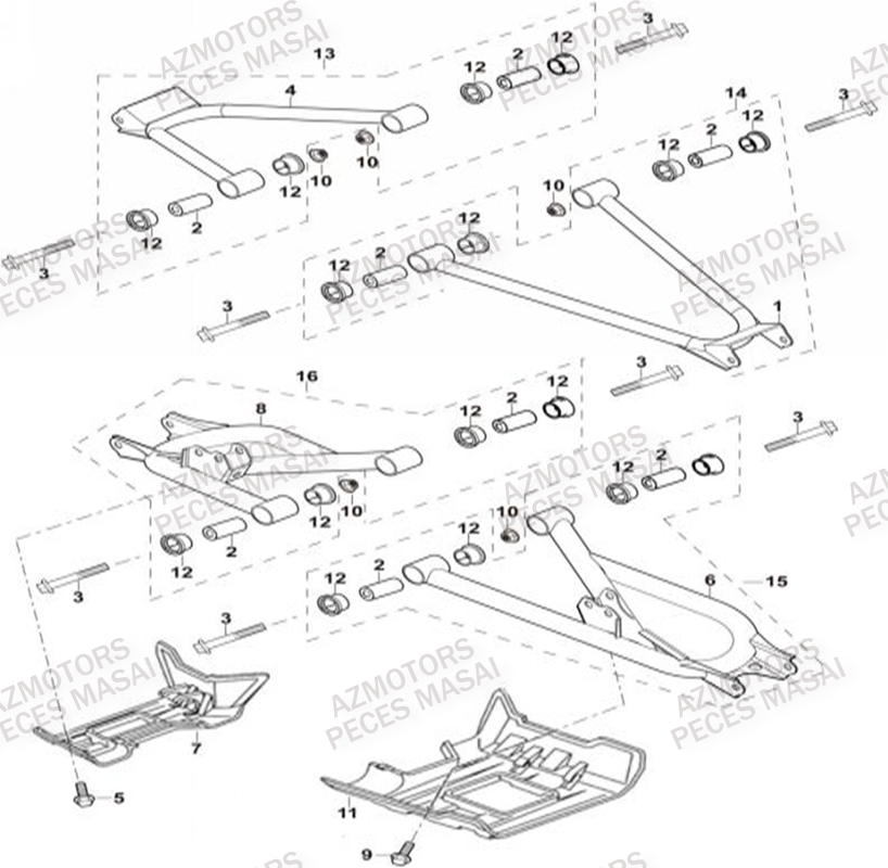 TRIANGLES ARRIERE pour MASAI A500IX EPS