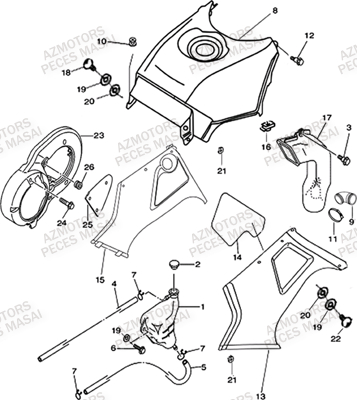 CARROSSERIE RESERVOIR AZMOTORS MASAI A700 I