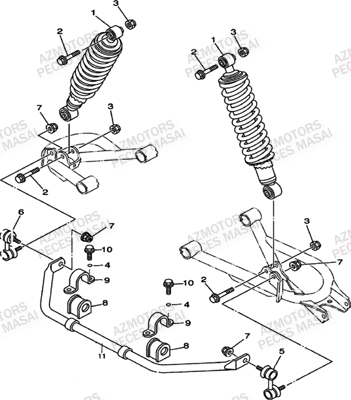 SUSPENSION ARRIERE AZMOTORS MASAI A700 I