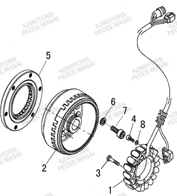 Alternateur MASAI Pièces Quad A750 IX EPS