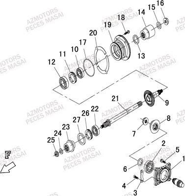 Arbre De Transmission MASAI Pièces Quad A750 IX EPS