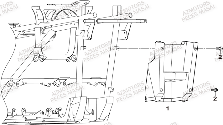 Cache Arriere MASAI Pièces Quad A750 IX EPS