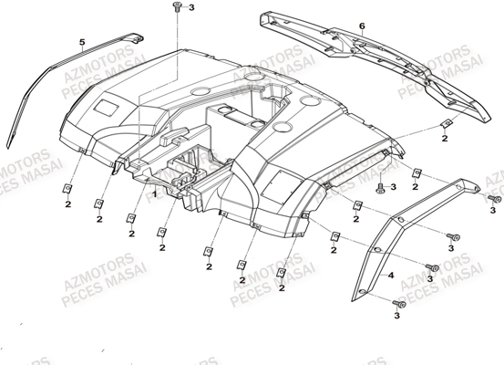 Carrosserie Arriere MASAI Pièces Quad A750 IX EPS