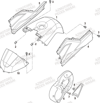 Carrosserie Reservoir MASAI Pièces Quad A750 IX EPS