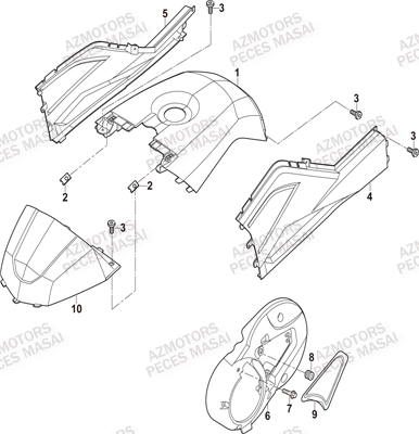 CARROSSERIE RESERVOIR AZMOTORS MASAI A750 IX