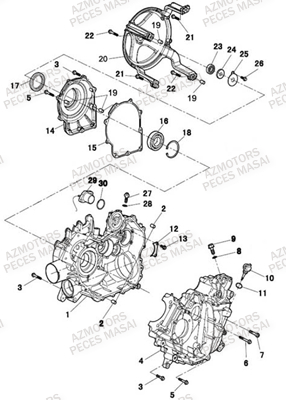 Carters Moteur MASAI Pièces Quad A750 IX EPS