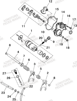 Changement De Vitesses MASAI Pièces Quad A750 IX EPS