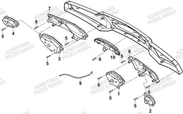 ECLAIRAGE ARRIERE AZMOTORS MASAI A750 IX