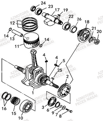 Embiellage MASAI Pièces Quad A750 IX EPS