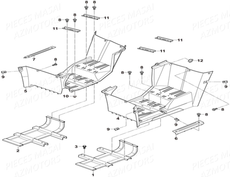 MARCHE PIED PEDALE FREIN AZMOTORS MASAI A750 IX