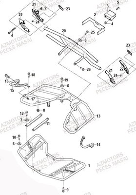 Porte Bagages MASAI Pièces Quad A750 IX EPS